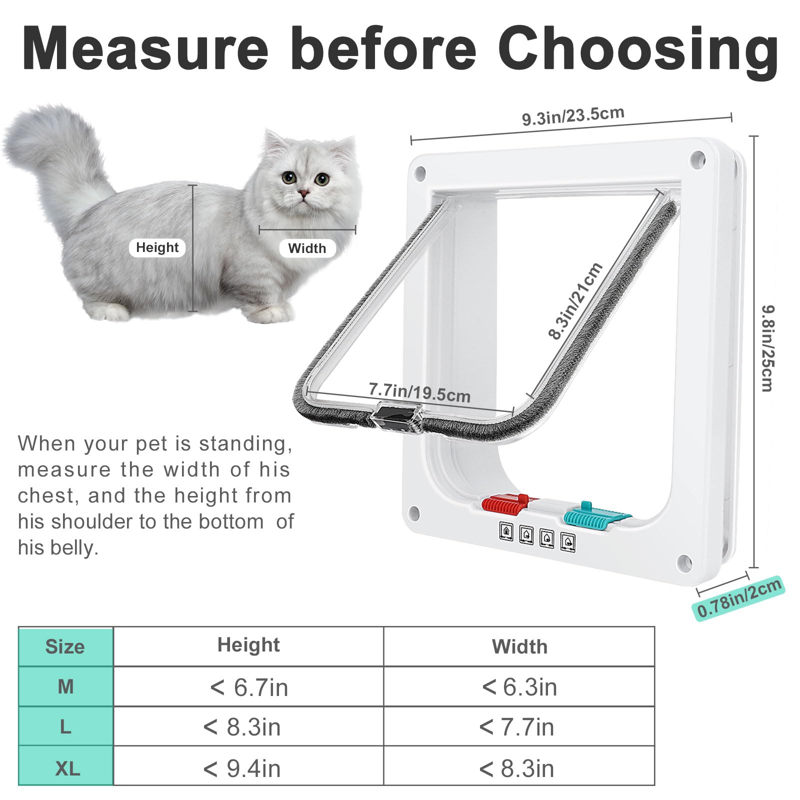 Lessmon cat door made of durable ABS plastic for long lasting use.
