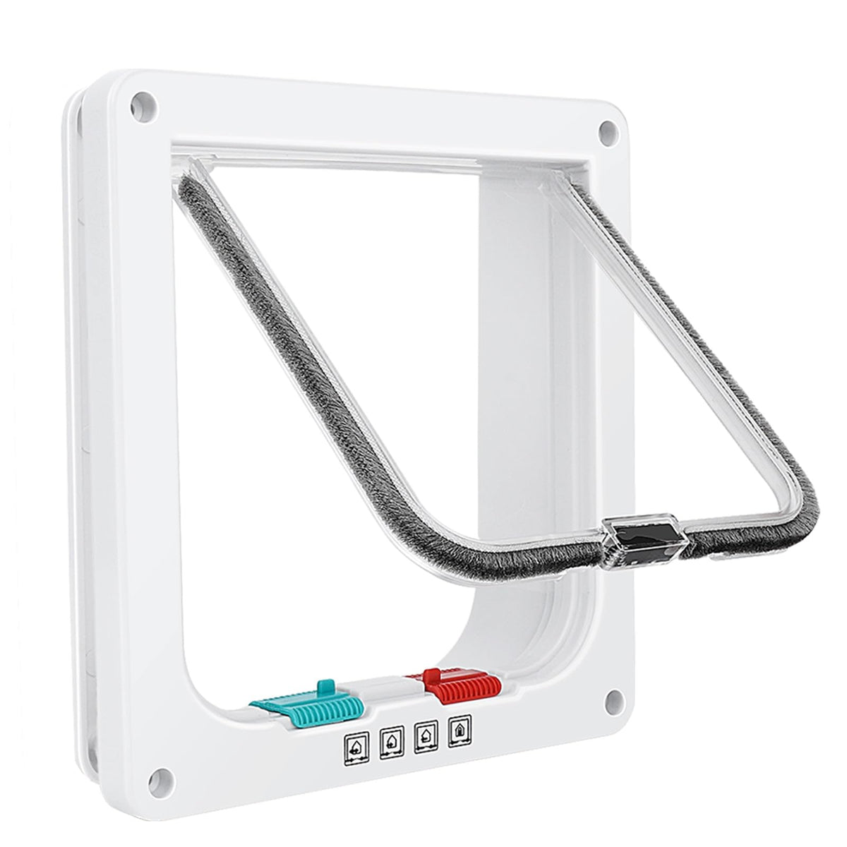 Lessmon safety pet door with 4-way lock enables controlled pet access and safety.
