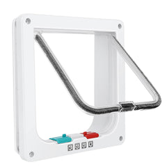 Lessmon safety pet door with 4-way lock enables controlled pet access and safety.