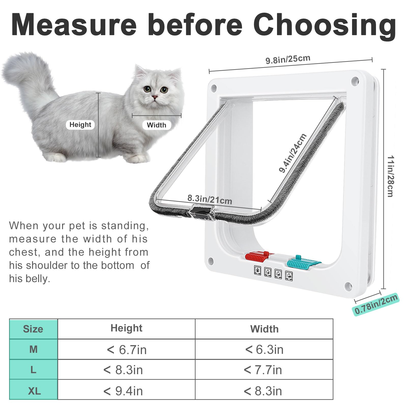 Lessmon safety pet door made from durable ABS plastic for long-lasting use.
