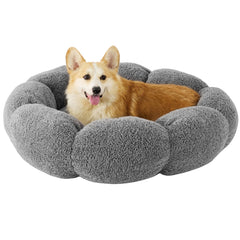 LE SURE Lesure calming large dog bed in flower donut shape provides ergonomic support and cozy comfort.