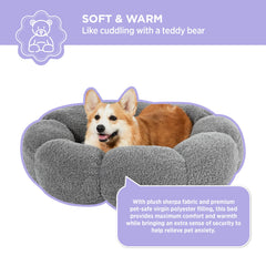 LE SURE Lesure calming large dog bed featuring plush sherpa lining for warmth and cushion.