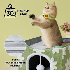 LE SURE Lesure cat bed hanging fluffy ball for interactive play.