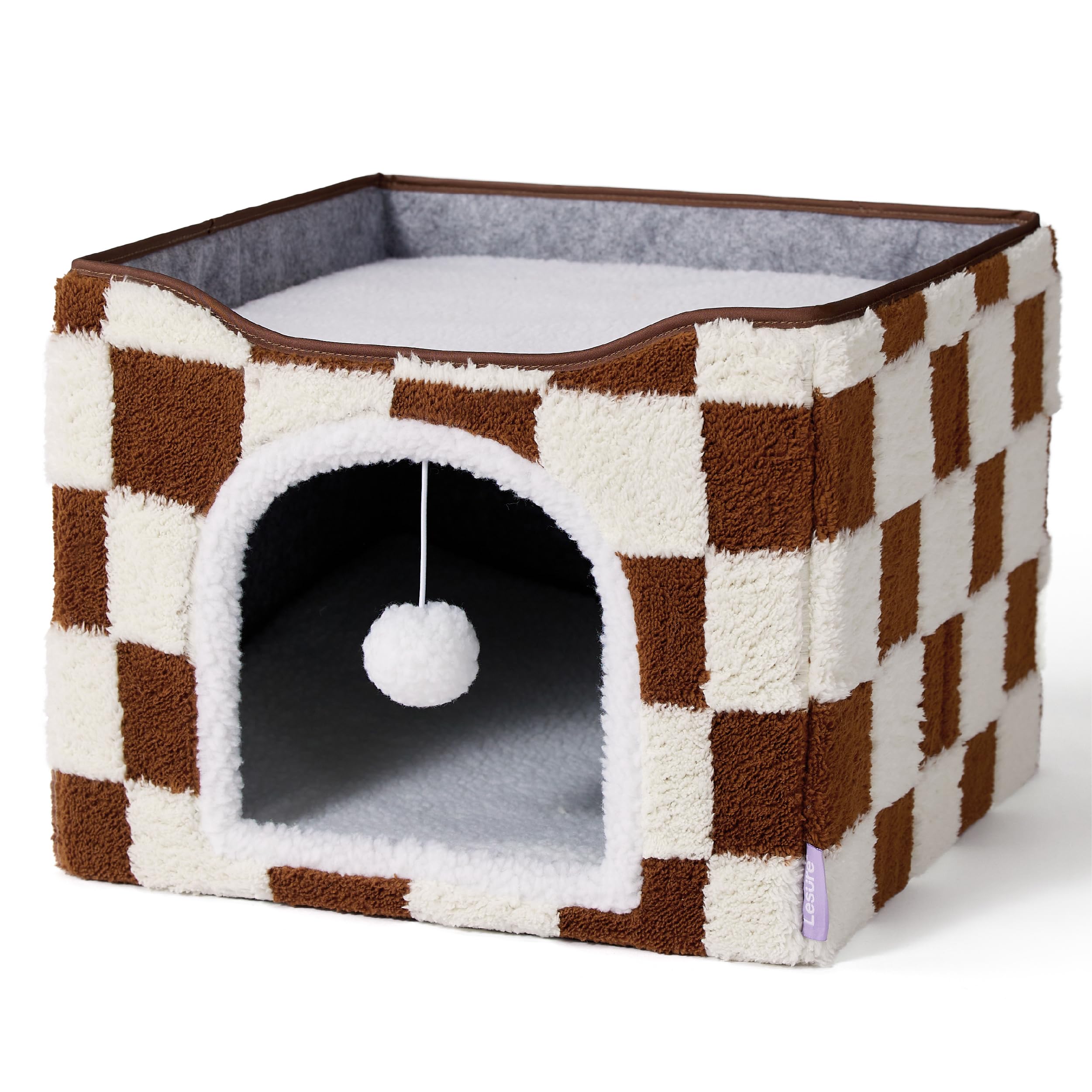 LE SURE cat bed in living room setup illustrating versatile placement