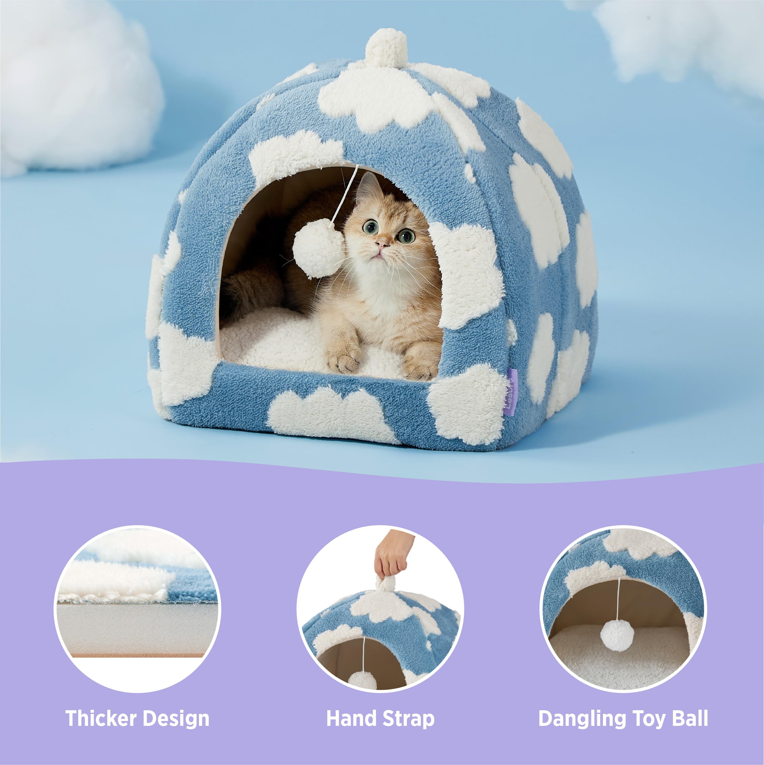 LE SURE cat bed non-slip bottom detail ensures stable placement on floors
