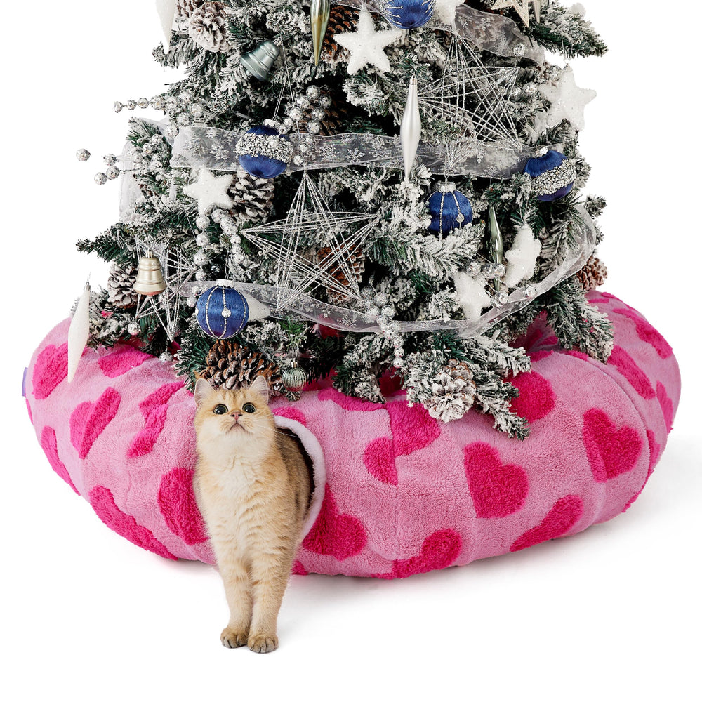 LE SURE Lesure cat tunnel bed in circle shape offers cozy hideaway and playful retreat.