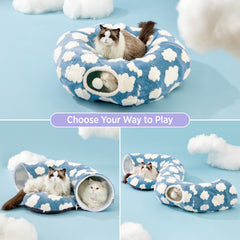Lesure Cat Tunnel Bed circle shape ideal for cozy hide-and-seek sessions.
