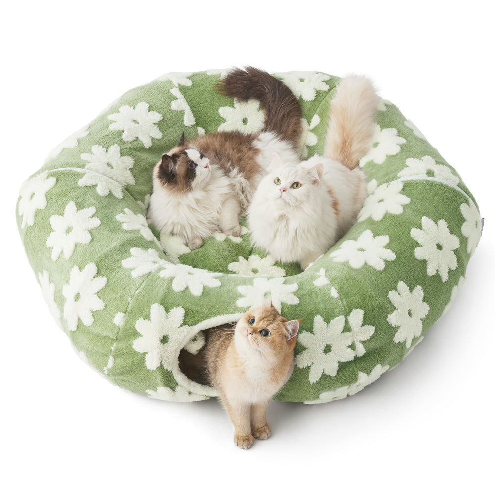 LE SURE Lesure cat tunnel bed circle offers cozy nap space with hidden play area.