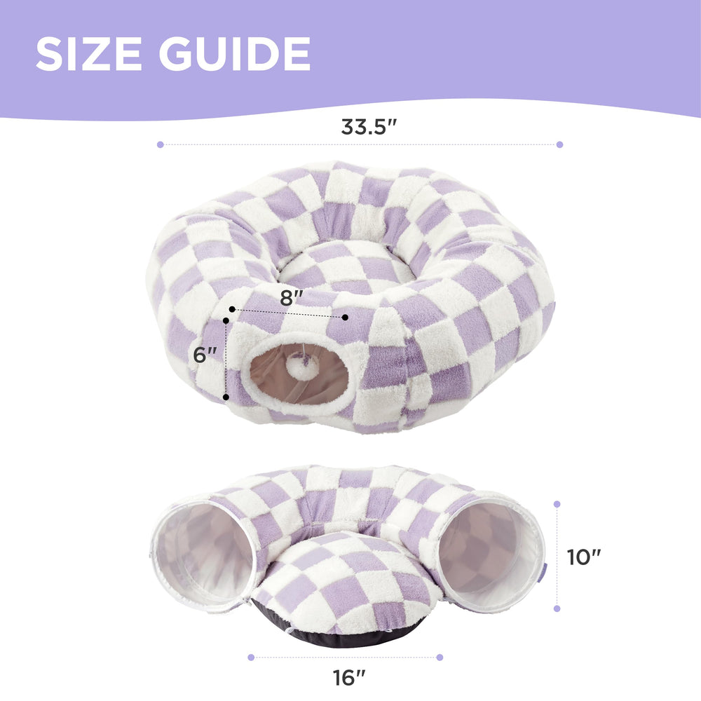 Lesure cat tunnel bed non-slip bottom keeps it in place.