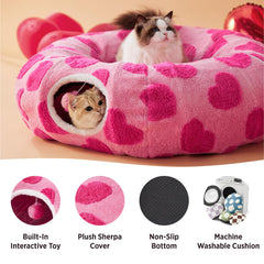 LE SURE Lesure tunnel bed removable cover enables quick maintenance after messy paws.