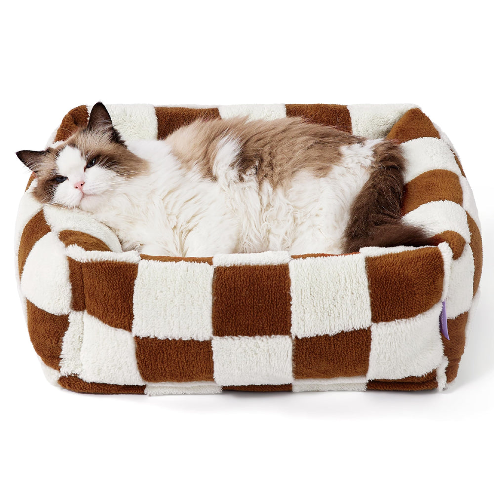 LE SURE cute dog bed rectangle offers corner support for small dogs and cats