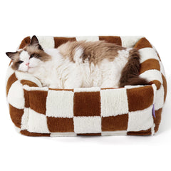 LE SURE cute dog bed rectangle offers corner support for small dogs and cats