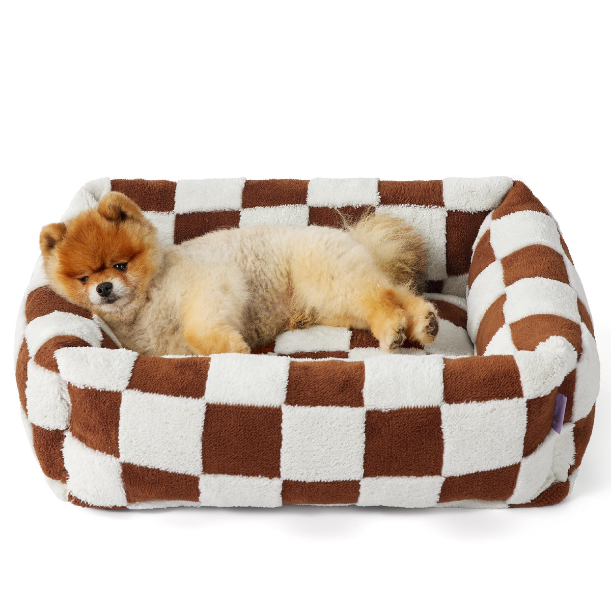 LE SURE cute dog bed front view cozy rectangle design for small dogs' comfy naps