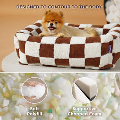 LE SURE dog bed side view shows plush jacquard fabric for chic pet spaces