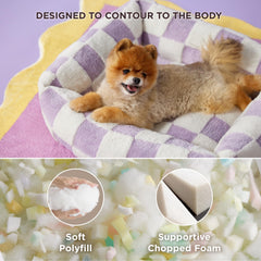 LE SURE dog bed rectangle side view emphasizes anti-slip bottom stability