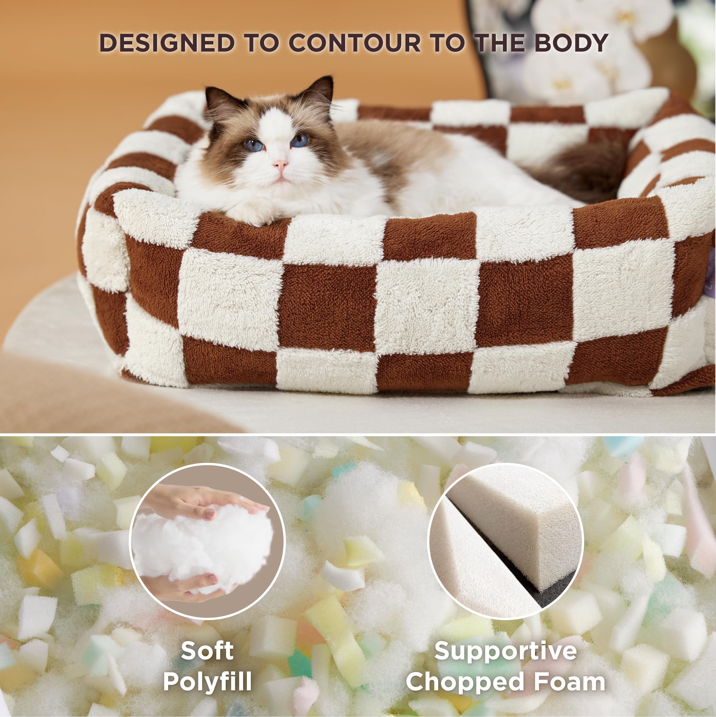 LE SURE dog bed trim edge close-up shows plush fabric