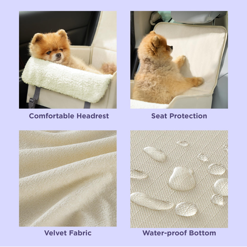 LE SURE Lesure dog car seat ultra-plush fleece interior offers soothing comfort.