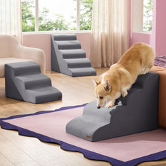 LE SURE Lesure dog stairs dog climbs onto high couch with stable grip.