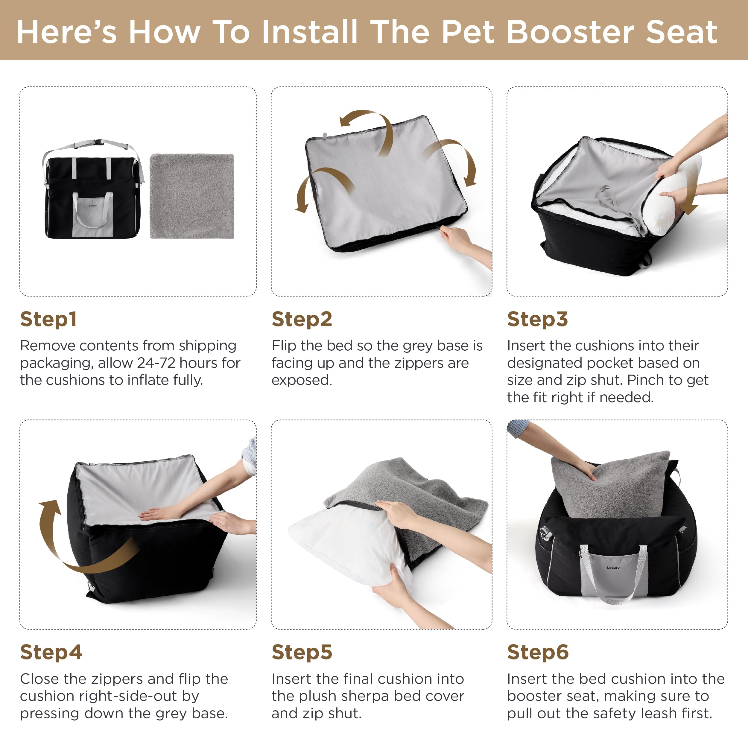LE SURE lesure detachable filling and cover for quick, easy cleaning
