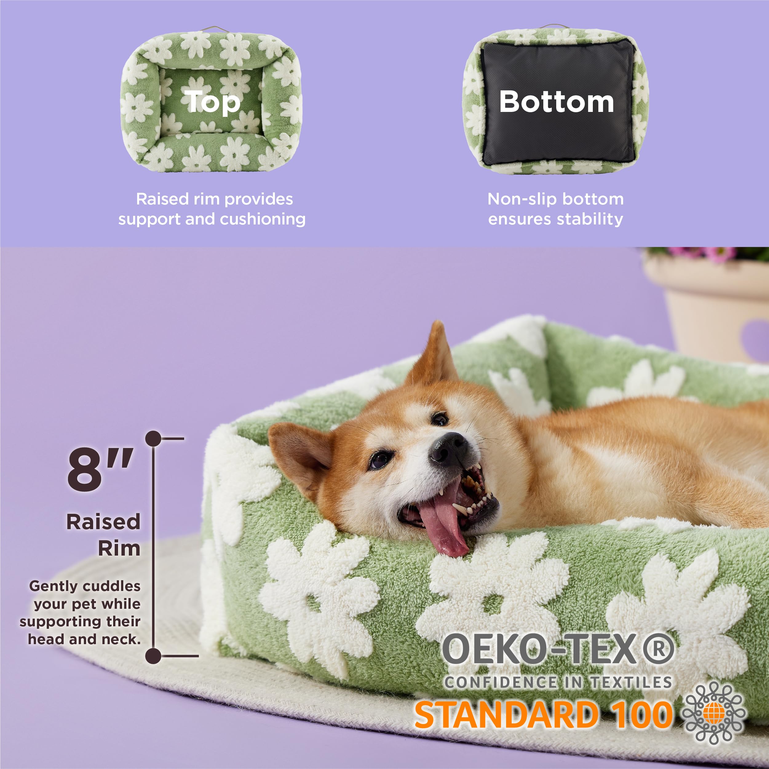 LE SURE jacquard shaggy plush cover adds cozy texture and warmth