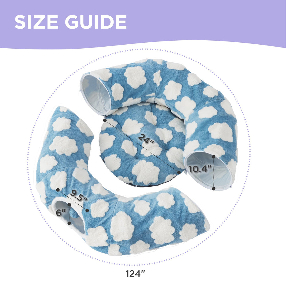 LE SURE Lesure large cat tunnel bed non-slip-bottom ensures stable play space.
