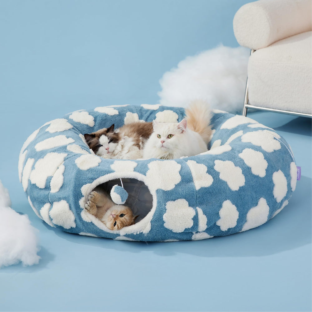 LE SURE Lesure large cat tunnel bed stylish-patterns fits chic home decor.