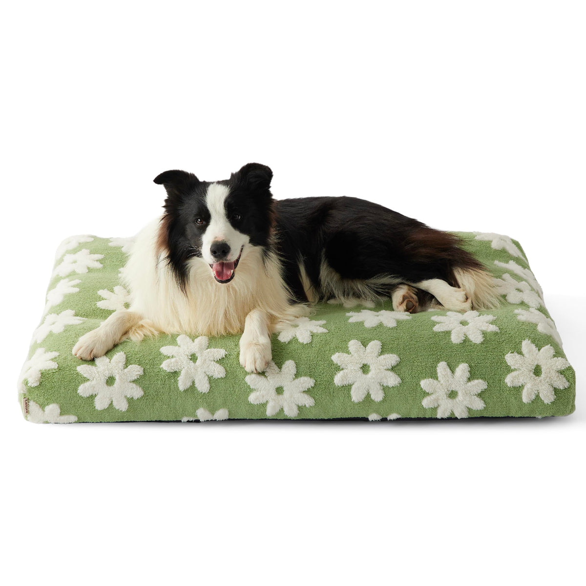 LE SURE large dog bed green top view showcases plush comfort for pets