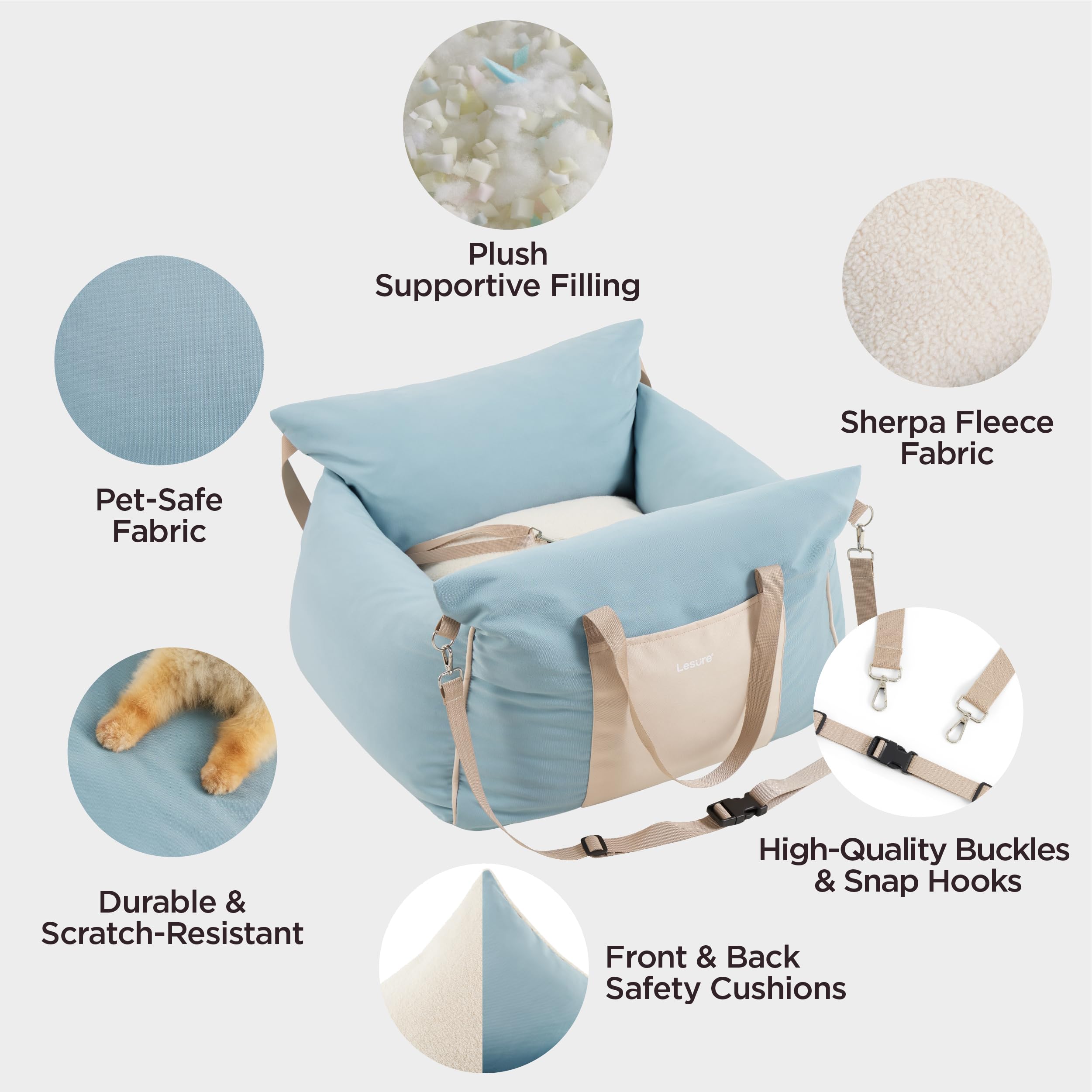 LE SURE Lesure memory foam filling close-up highlighting plush comfort.