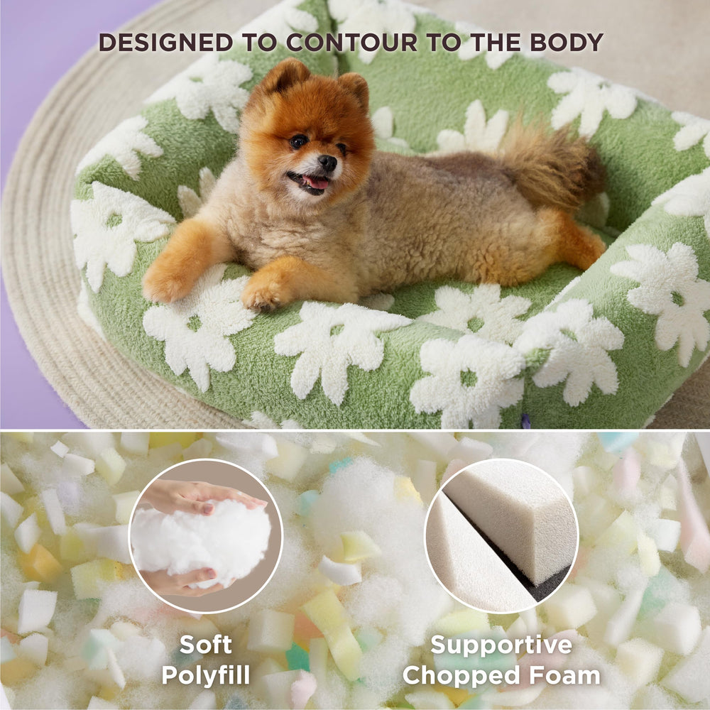 LE SURE pet bed jacquard plush - luxurious texture adds style to any room
