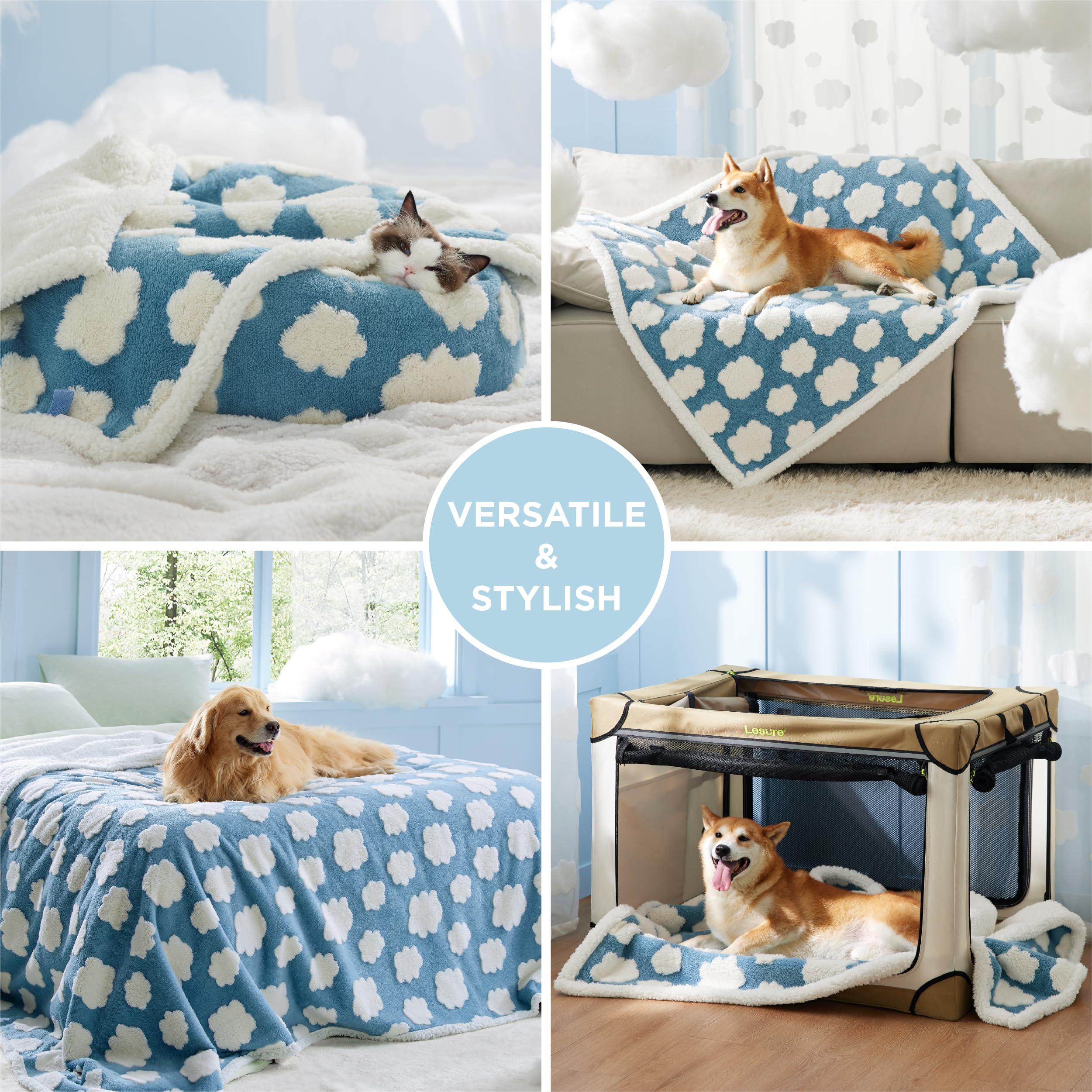 LE SURE pet-bed-protection blanket shields bed and sofa from mess.
