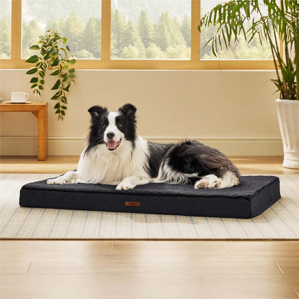 LE SURE dog bed cover features non slip base to keep mat in place