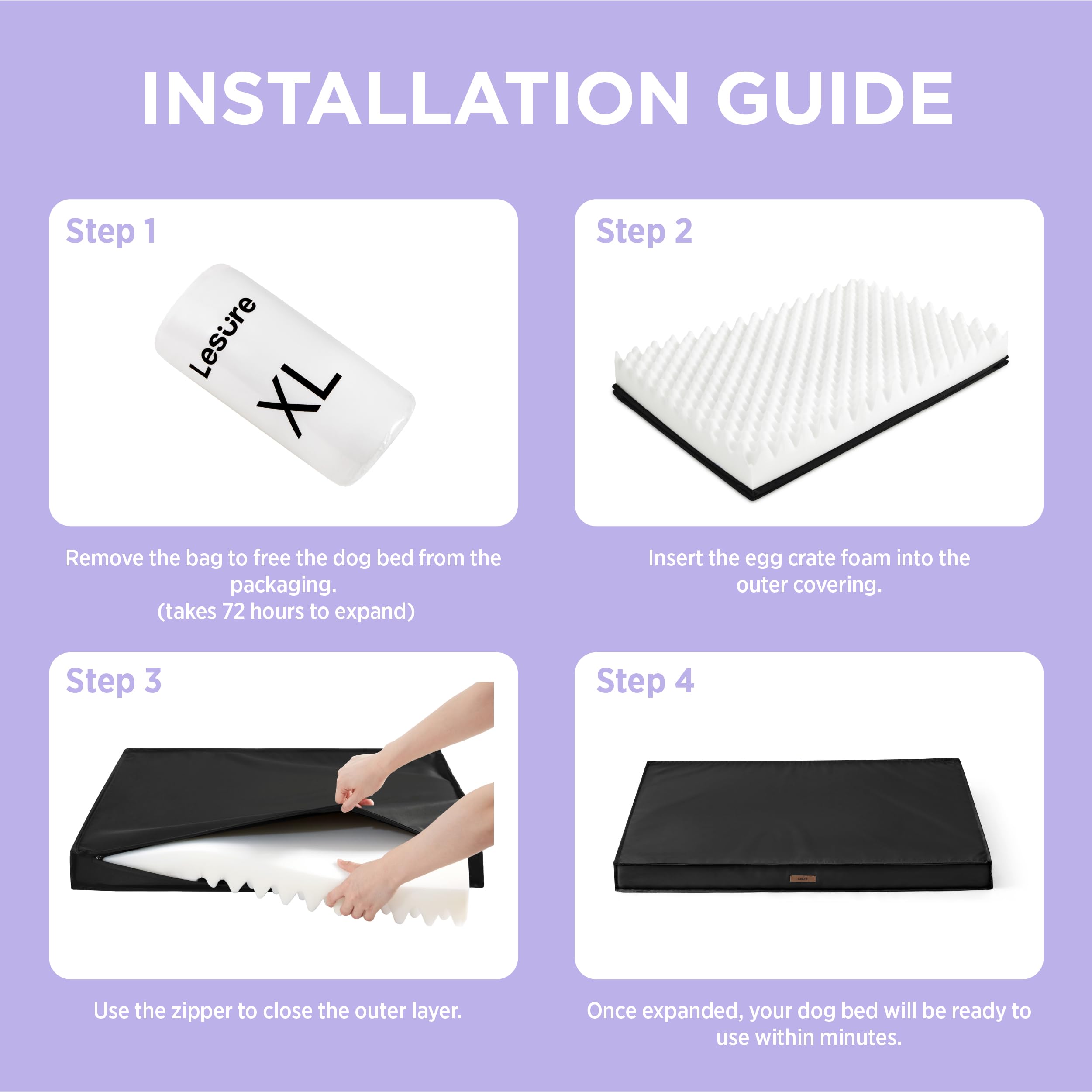 LE SURE waterproof cover protects foam from spills and accidents