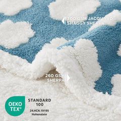 LE SURE dog blanket blue flower pattern protects furniture from spills.