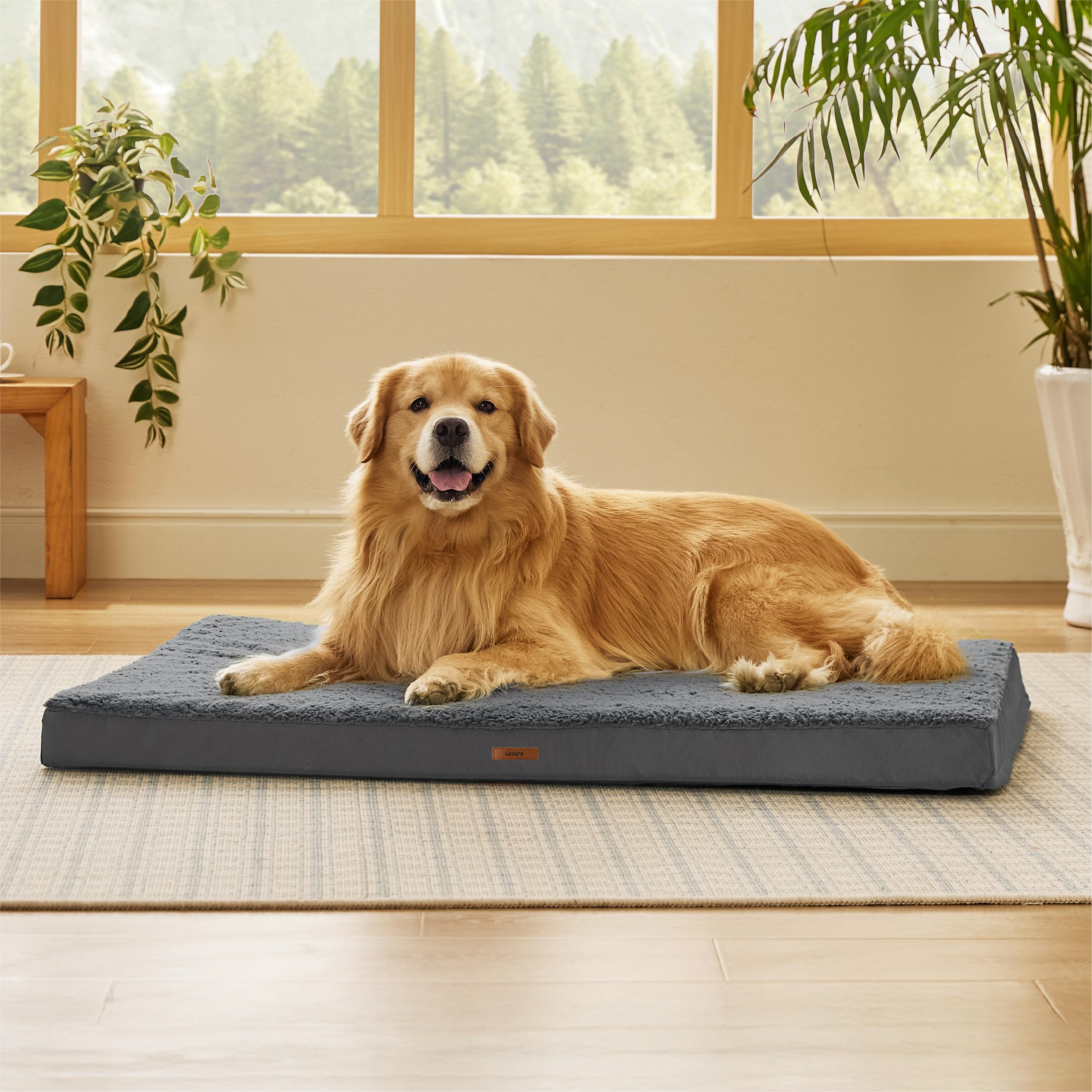 LE SURE XL bed cover with dot grip non-slip detail helps keep mats in place