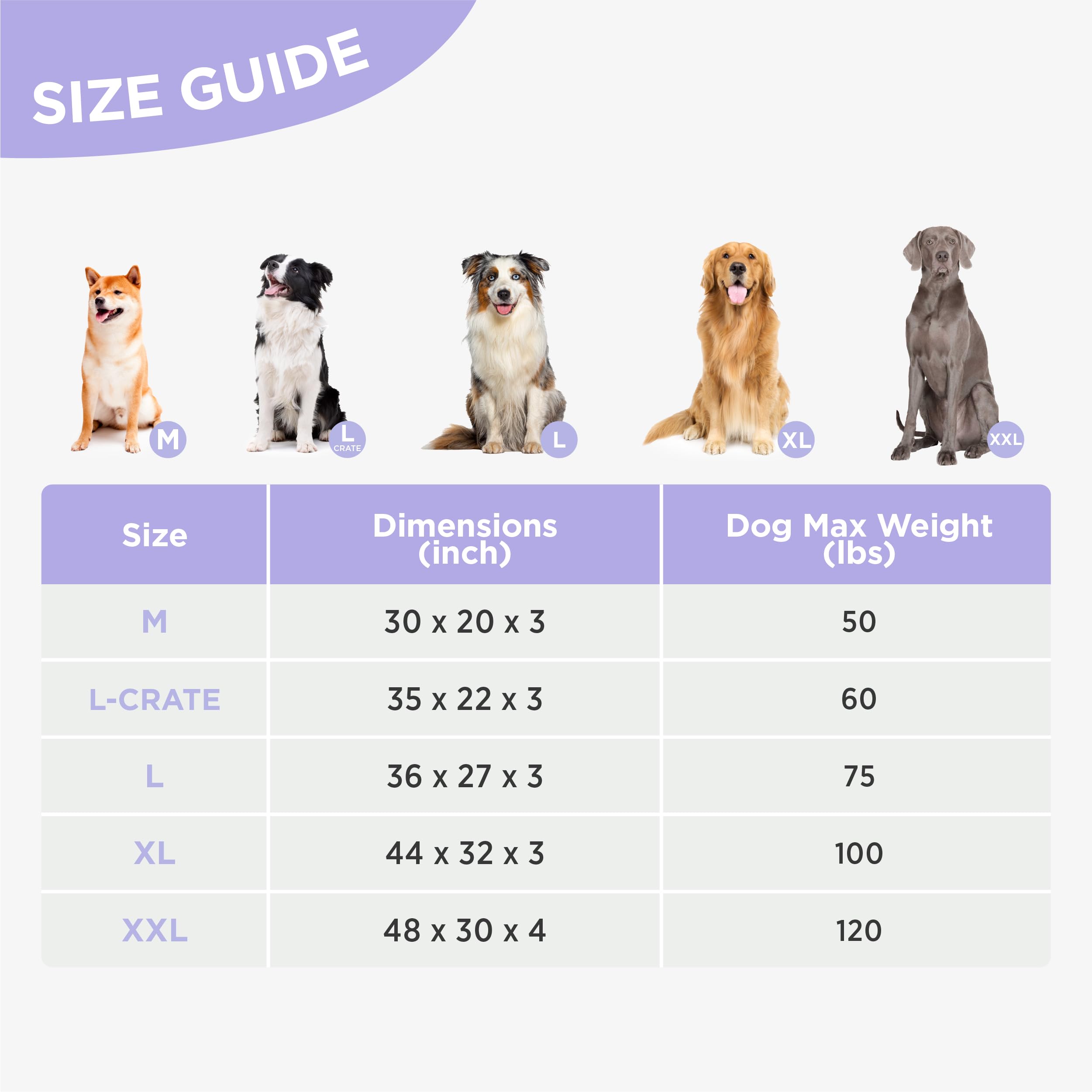 LE SURE 48x30 XL dog bed fits large dogs in crates or outdoors