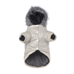 LESYPET dog coat grey windproof exterior provides cozy warmth for small dogs.
