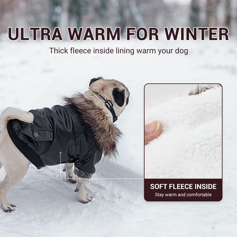 LESYPET dog leather jacket fleece lining close-up offering cozy warmth.
