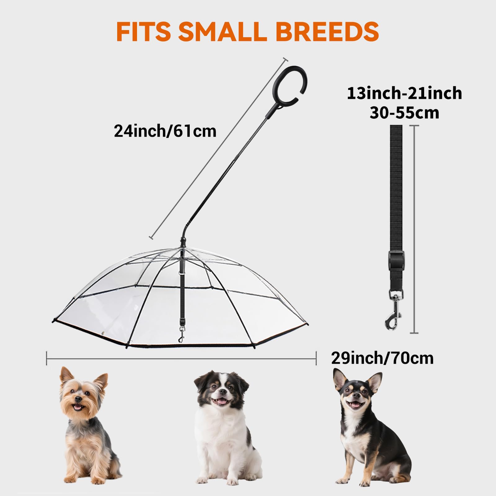 LESYPET rope leash lets you shorten protection in rain.