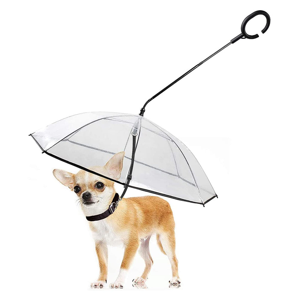 LESYPET dog umbrella waterproof TPU material shields small dogs in rain.