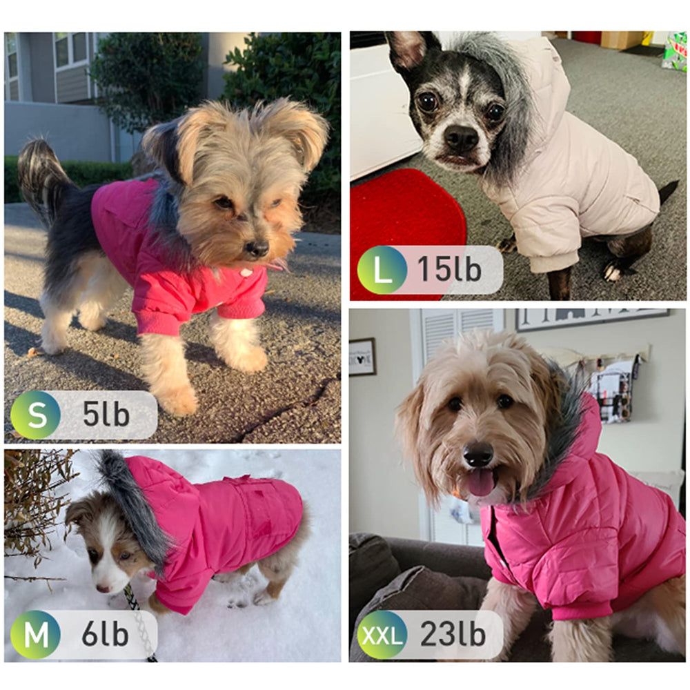 LESYPET pink fleece lining adds plush warmth for puppies and seniors.