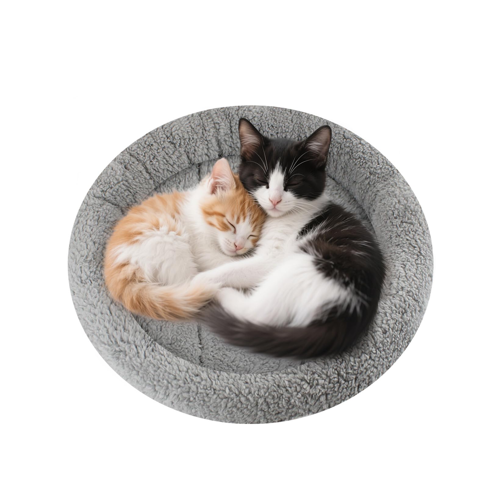 LESYPET round cat bed front view promotes cozy indoor lounging.