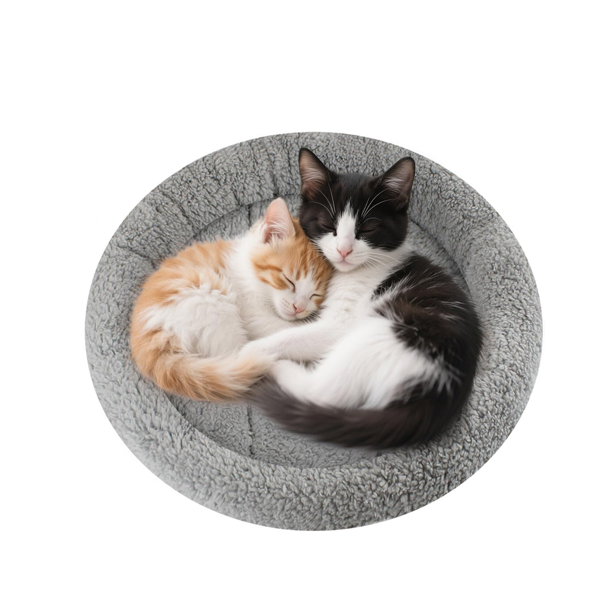 LESYPET round cat bed front view promotes cozy indoor lounging.