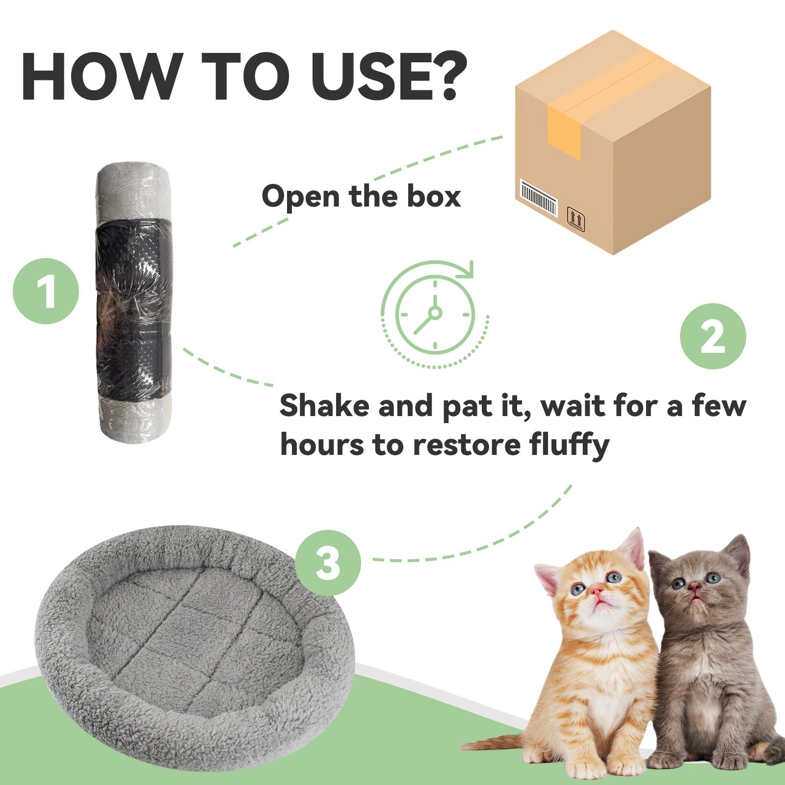 LESYPET round cat bed in grey fabric complements home decor.