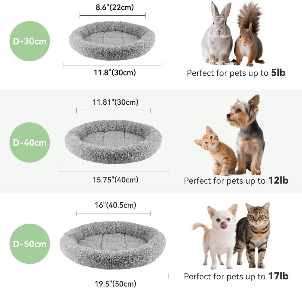 LESYPET round cat bed is machine washable for easy cleanup.