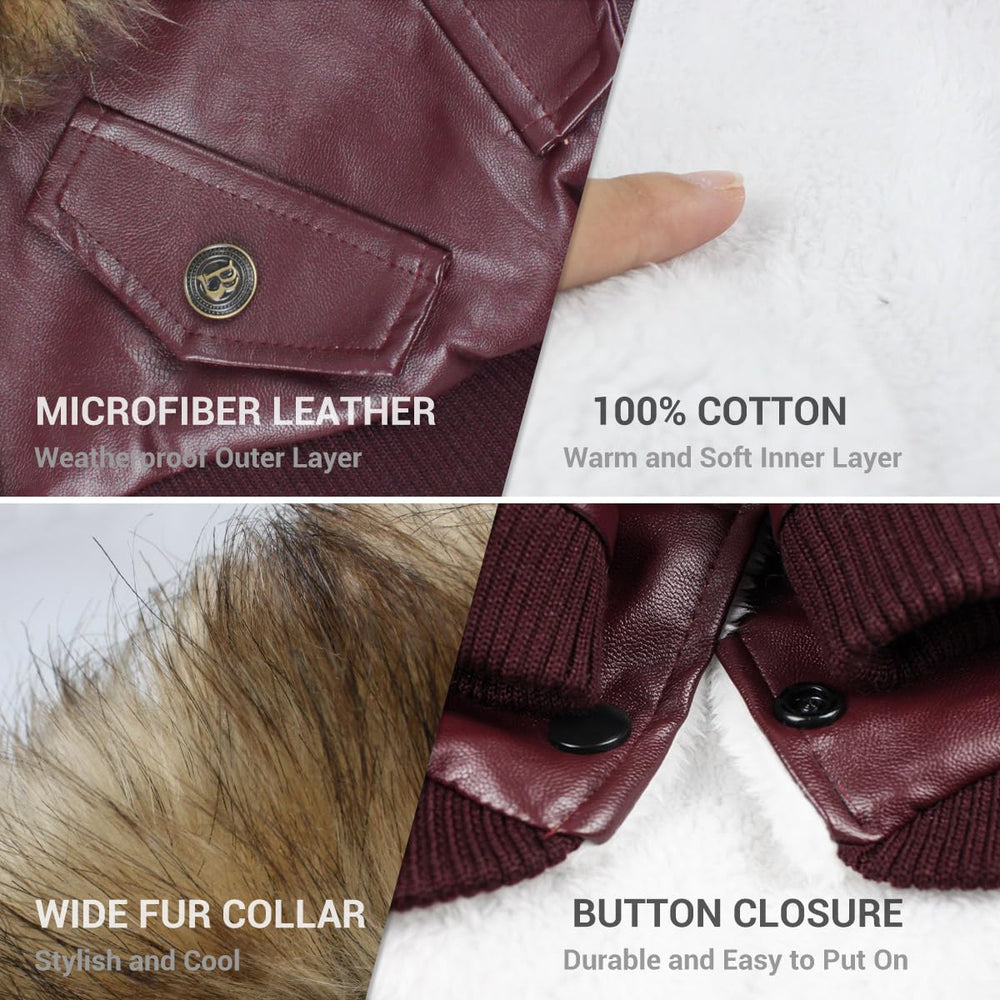 LESYPET waterproof dog jacket red back view keeps small dogs cozy in rain.