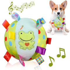 Letalong dog squeaky plush toy with bell for interactive play and sound cues.