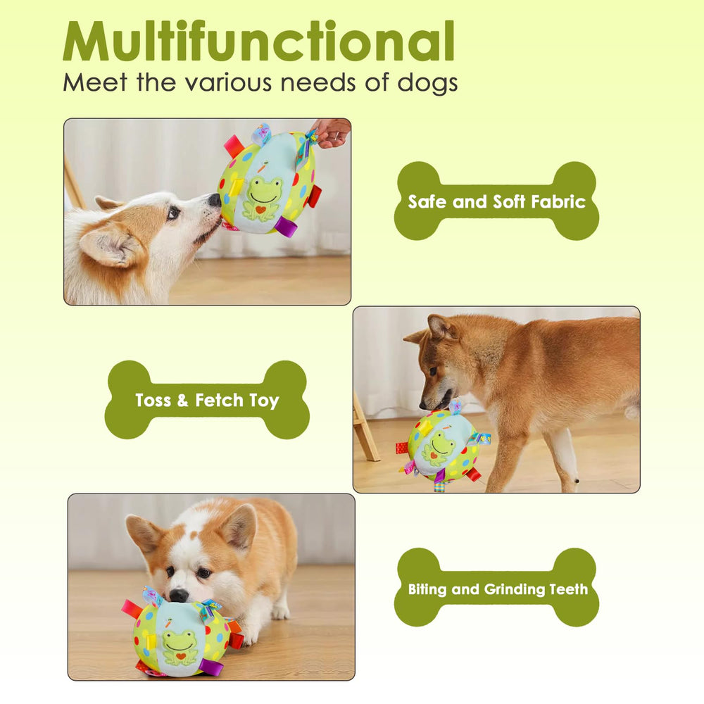 Letalong plush toy made of soft material safe on gums during chewing.