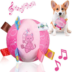 Letalong dog squeaky plush toy front view — 6-inch fetch-ready ball.