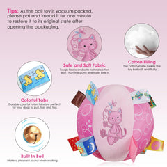 Letalong plush toy close-up reveals built-in bell and soft texture.