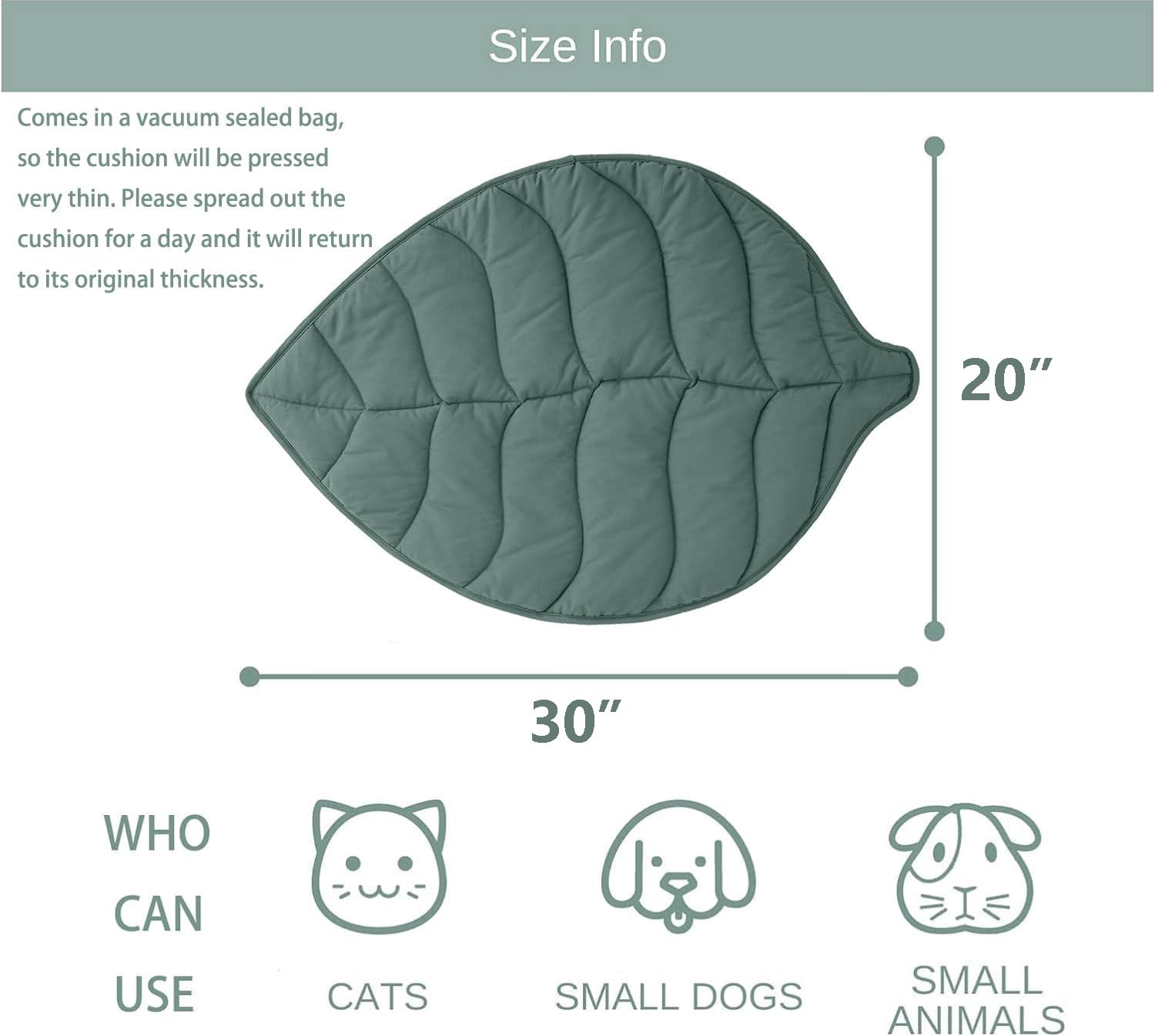 Letalong leaf bed cotton texture highlights plush softness for pets.